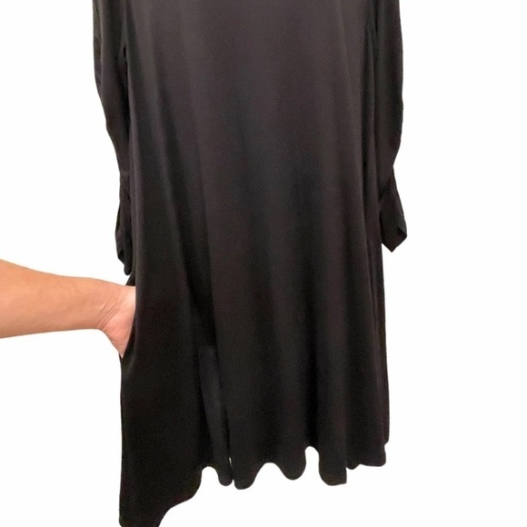 Cato Swing Dress Black Lined Pockets Gathered Sleeves Round Neck NWT Size XL - Picture 4 of 12